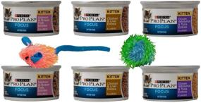 img 4 attached to 🐱 Purina Pro Plan Focus Влажный корм для кошек-котят "Entree" 3 вида 6 банок с набором игрушек: Лосось, Океаническая треска, Курица с печенью и Океаническая треска с Тунцом - банки по 3 унции.