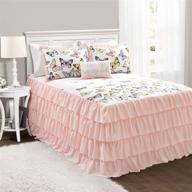 🦋 lush decor pink flutter butterfly 3-piece bedspread set - twin size, adorable comforter logo