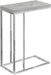 img 4 attached to Modern Accent Table: Monarch Specialties I 3007, Chrome Metal & Grey Cement Design