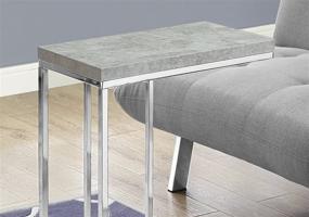 img 1 attached to Modern Accent Table: Monarch Specialties I 3007, Chrome Metal & Grey Cement Design