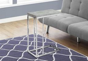 img 3 attached to Modern Accent Table: Monarch Specialties I 3007, Chrome Metal & Grey Cement Design