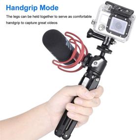 img 2 attached to 📷 CNC Aluminum Lightweight Mini Tripod for Digital Cameras, Cell Phones, and Webcams – Table Stand with Cold Shoe Mount on Ball Head Side for Microphone or Light Source