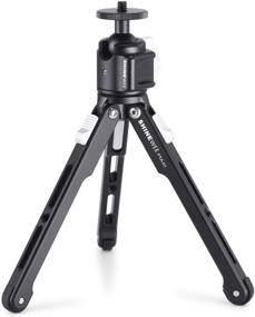 img 4 attached to 📷 CNC Aluminum Lightweight Mini Tripod for Digital Cameras, Cell Phones, and Webcams – Table Stand with Cold Shoe Mount on Ball Head Side for Microphone or Light Source