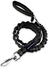 img 3 attached to 🐾 Walktofine 4.5 FT Rope Dog Leash for Large Dogs with Shock Absorption and Car Seat Belt, Heavy Duty Training Leash in Black - Anti-Pull Design