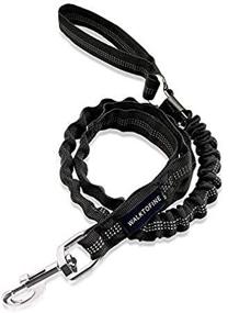 img 2 attached to 🐾 Walktofine 4.5 FT Rope Dog Leash for Large Dogs with Shock Absorption and Car Seat Belt, Heavy Duty Training Leash in Black - Anti-Pull Design