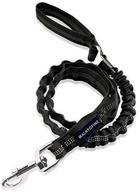🐾 walktofine 4.5 ft rope dog leash for large dogs with shock absorption and car seat belt, heavy duty training leash in black - anti-pull design логотип