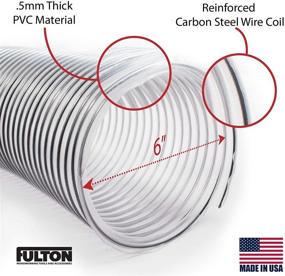 img 3 attached to 🔌 Ultra-Flex Clear Vue Heavy Duty PVC Dust Collection Hose - 6" x 10', Made in USA