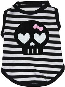 img 2 attached to 🐶 Petitebella Black Skull Face Puppy Dog Shirt - Stylish and Comfortable Apparel for Your Furry Friend!