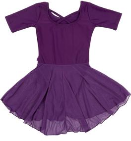 img 1 attached to Leveret Kids Girls Skirt Leotard: Long Sleeve Toddler-X-Large Sizes (2-14 Years) - Wide Color Selection