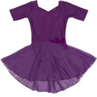 leveret kids girls skirt leotard: long sleeve toddler-x-large sizes (2-14 years) - wide color selection logo