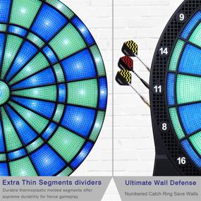 img 1 attached to 🎯 Enhanced Durability Electronic Dart Board - Turnart 13-inch Illuminated Segments Light-Based Games Electric Dartboard for Adults, Professional Level with Scoring - Tested Tough Segment