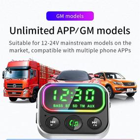 img 2 attached to 🚗 Enhanced Bluetooth FM Transmitter for Car: 1.44 Inch Display, Hands-Free Calls, SIRI/Voice Assistant, USB 2.0 & Type-c PD Ports, TF Card, QC 3.0