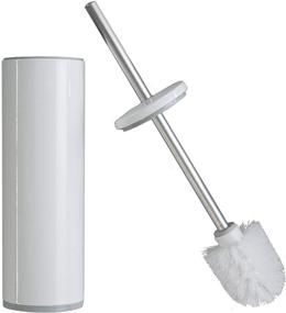 img 3 attached to Bath Bliss Deluxe Stainless Steel Toilet Brush and Holder - Strong Bristles, Durable, Long-lasting, White Canister with Removeable Liner