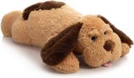 🐶 hollyhome large puppy stuffed animal: 31-inch tan plush dog pillow for girls and kids logo