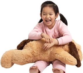 img 1 attached to 🐶 HollyHOME Large Puppy Stuffed Animal: 31-Inch Tan Plush Dog Pillow for Girls and Kids