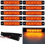 ๐ enhance visibility and safety with fxc 10x 12v 6 led amber side marker indicators light lamp for trucks, buses, boats, and trailers logo