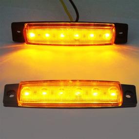 img 3 attached to 🚌 Увеличьте видимость и безопасность с FXC 10X 12V 6 LED Амберный боковой маркерный индикатор света для грузовиков, автобусов, лодок и трейлеров.