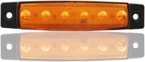 img 2 attached to 🚌 Увеличьте видимость и безопасность с FXC 10X 12V 6 LED Амберный боковой маркерный индикатор света для грузовиков, автобусов, лодок и трейлеров.
