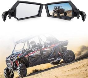 img 4 attached to 🔍 Регулируемые складные боковые зеркала заднего вида для Polaris RZR Turbo XP/XP4 1000 Trail 900 2014-2021 аксессуары - Зеркала A & UTV PRO Black, замена OEM #2881198