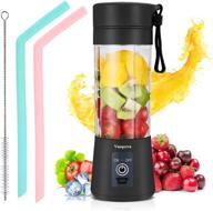 🍹 black portable usb rechargeable juicer cup for smoothies and shakes - handheld fruit mixer machine logo