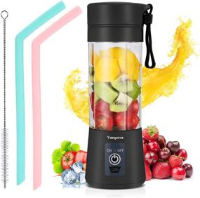 img 4 attached to 🍹 Black Portable USB Rechargeable Juicer Cup for Smoothies and Shakes - Handheld Fruit Mixer Machine