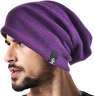 🧢 vecry mens slouchy beanie: knit skull cap for hip-hop style, winter & summer hat b305 logo