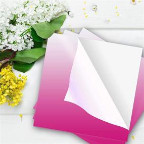 img 1 attached to 🌸 Afovinyl 3 Sheets Cold Color Changing Waterproof Self-Adhesive Vinyls 12 x 12 Inch – Pink Cherry Blossom Turns Pink with Temperature Change – Craft Cutter Adhesive Sheets