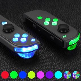 img 1 attached to eXtremeRate 7 Colors 9 Modes Button Control LED Kit for Nintendo Switch Joy-Con Controller - Multi-Colors Luminated ABXY Trigger Face Buttons - JoyCon NOT Included