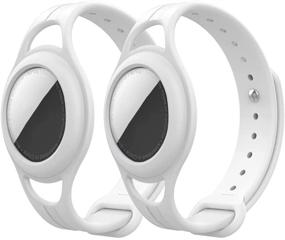 img 4 attached to 🔍 2021 AirTag Case Mutual: Soft Silicone Cover for Apple AirTag | Anti-Lost & Lightweight Bands for Kids | Anti-Scratch, Safety, and Cleaning | Durable-in-Use - 2 Pack in White