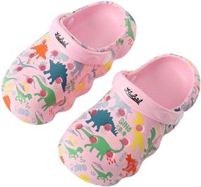 img 3 attached to 🦖 Adorable Kitulandy Dinosaur Cartoon Slippers: Perfect Toddler Boys' Shoes for Clogs & Mules