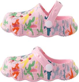 img 2 attached to 🦖 Adorable Kitulandy Dinosaur Cartoon Slippers: Perfect Toddler Boys' Shoes for Clogs & Mules