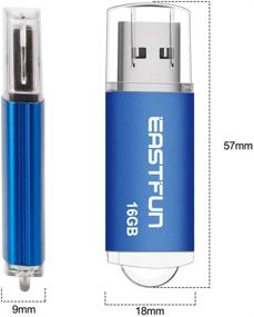 img 3 attached to 📀 EASTFUN 4-Pack 16GB USB 2.0 Flash Drive Memory Stick Thumb Drive Jump Drive Pen Drive with LED Indicator, 4 Colors: Rose/Red/Green/Blue
