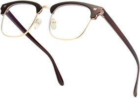 img 4 attached to 👓 Квадратные очки с полубортиком для мужчин и женщин с блокировкой синего света | Защита от бликов и усталости глаз при компьютерных играх: дизайн TR90