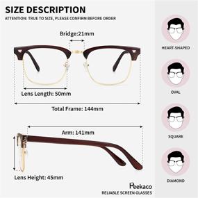 img 3 attached to 👓 Квадратные очки с полубортиком для мужчин и женщин с блокировкой синего света | Защита от бликов и усталости глаз при компьютерных играх: дизайн TR90