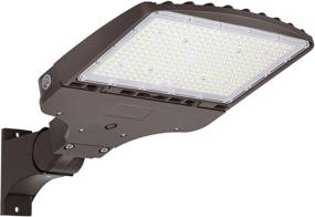 img 4 attached to 🏢 Hykolity 150W LED Parking Lot Light - High Lumens, Energy-efficient Street Lighting with Dusk to Dawn Photocell & Adjustable Arm Mount - Commercial Grade Shoebox Light