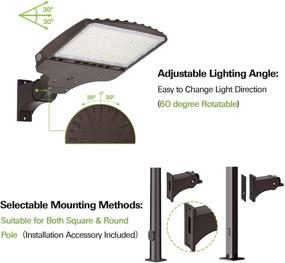 img 3 attached to 🏢 Hykolity 150W LED Parking Lot Light - High Lumens, Energy-efficient Street Lighting with Dusk to Dawn Photocell & Adjustable Arm Mount - Commercial Grade Shoebox Light