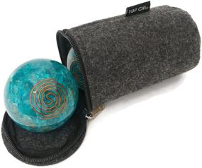 img 2 attached to 🔹 Premium Aquamarine Orgonite Hand Therapy Balls for Stress Relief, Exercise, and Hand Therapy - Large 2 Inch Size with Carry Pouch