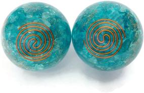 img 1 attached to 🔹 Premium Aquamarine Orgonite Hand Therapy Balls for Stress Relief, Exercise, and Hand Therapy - Large 2 Inch Size with Carry Pouch