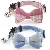 mosbug 2 pack/set cat collar breakaway with adorable bow tie and bell for feline friends and small pups logo