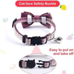 img 2 attached to MosBug 2 Pack/Set Cat Collar Breakaway with Adorable Bow Tie and Bell for Feline Friends and Small Pups