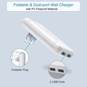 img 3 attached to Foldable Charger Block, OKRAY 2-Port Ultra Slim USB Wall Charger – Fast Dual USB-A Phone Charger for iPhone/iPad, Samsung Galaxy (White)