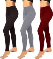 👖 women's high waisted leggings - black seamless workout leggings for running, tummy control yoga pants in regular and plus sizes logo