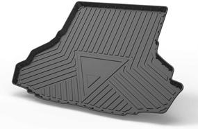 img 4 attached to Cqlights Cargo Liner for Ford Mustang 2015-2020 - Heavy Duty Rubber 🚗 Trunk Liner Tray with Waterproof Protection - Black Rear Cargo Area Mat Floor Mat