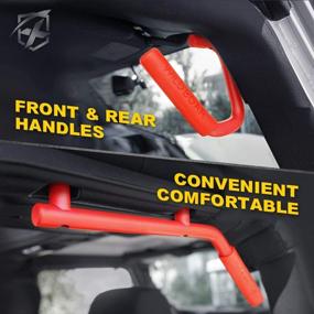img 3 attached to Xprite Red Grab Handle Bar Hand Mount 🚗 for Jeep Wrangler JK (2007-2018) - Front & Rear Pair