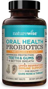 img 4 attached to NatureWise Oral Health Chewable Probiotics: Boost Teeth, Gums, and Fresh Breath! All-Natural Mint Flavor, Immunity for Kids & Adults, 2 Month Supply - 50 Tablets