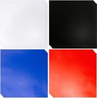 🎨 matte blue, red, black & white permanent self-adhesive vinyl sheets [20, 12"x12" sheets] – comparable to oracle 651 vinyl rolls. ideal for cricut, silhouette, and outdoor vinyl projects. logo