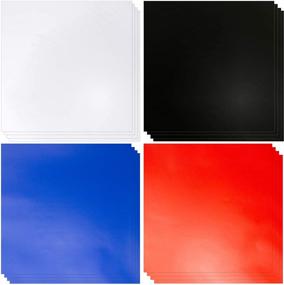 img 4 attached to 🎨 Matte Blue, Red, Black & White Permanent Self-Adhesive Vinyl Sheets [20, 12"x12" Sheets] – Comparable to Oracle 651 Vinyl Rolls. Ideal for Cricut, Silhouette, and Outdoor Vinyl Projects.