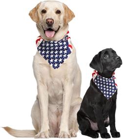 img 4 attached to Patriotic American Flag Dog Bandana for 4th of July - One Size