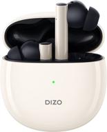 🎧 беспроводные наушники dizo gopods с активным шумоподавлением - bluetooth 5.2 tws наушники с усилением hi-fi баса, встроенным водонепроницаемым микрофоном, 25 часами воспроизведения, режимом игры с минимальной задержкой - белый логотип