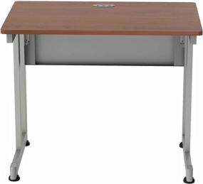 img 3 attached to 🖥️ Linea Italia Small Metal Computer Desk with Wood Top: Easy Assembly, Home or Office Laptop Table (36" x 24", Cherry)